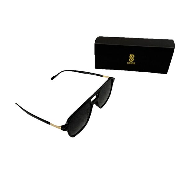 SOJOS Retro Aviator Sunglasses for Women Classic 70s Black/Grey - Picture 4 of 6